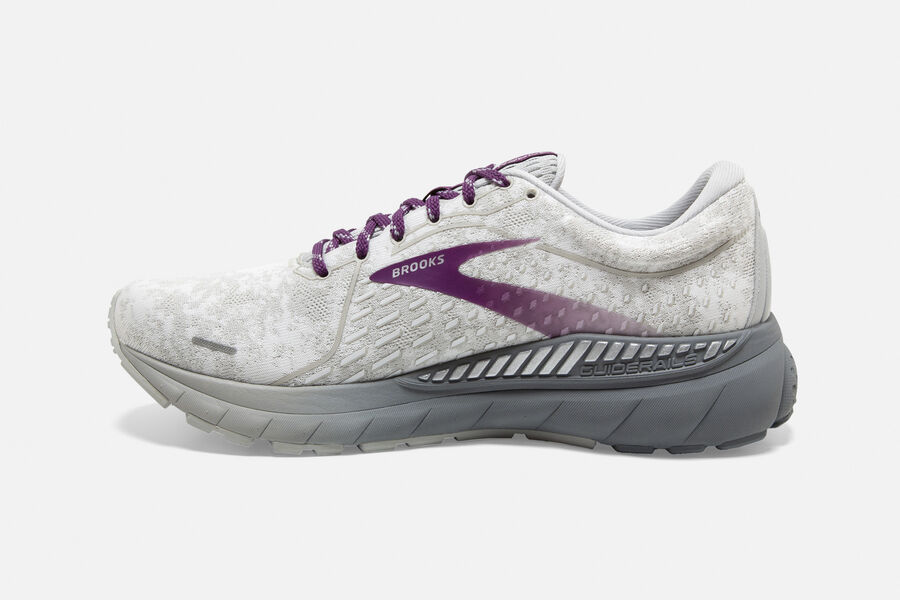 Brooks Running Shoes - Adrenaline GTS 21 Road Womens - White/Purple - SVX-417965